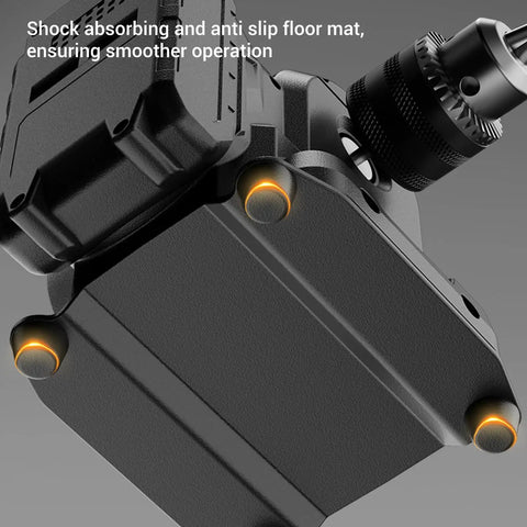 Luocute 100W Cordless Mini Bench Grinder With 7500mAh Battery showing anti-slip base for stable operation during metal polishing.