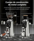 Heavy Duty 64mm Flat Burr Coffee Grinder With 100 Precision Settings For Electric Espresso Beans with stainless steel body.