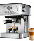 Pro Barista Style 20 Bar Espresso Machine With Automatic Steam Frother Stainless Steel Coffee Maker brewing espresso shots