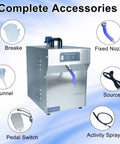 Pro Grade Jewelry Steam Cleaner High Pressure Steamer 2L Stainless Steel with accessories including nozzle, pedal, and funnel.