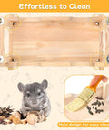 Premium Solid Pine Wood Chinchilla Suspension Bridge and Climbing Ledges with easy-clean hole and chinchilla.