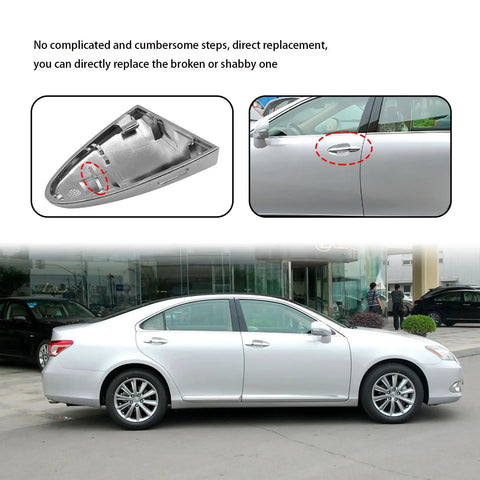 Chrome Door Handle Cover Cap For Lexus ES350 2007 2012 And LS600h 2008 2016 LS460 2007 2017 Front Driver Side Key Cover Replacement ABS