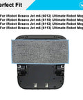 12 Pack Washable Reusable Wet Mopping Pads For iRobot Braava Jet M6 Series showing pad attached to mop base, perfect fit.