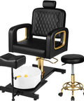 Pro Grade Hydraulic Pedicure Station For Nail Techs With Roomy Removable Foot Tub Featuring Triple Vibration Soaking Modes.