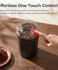 One Touch Coffee Grinder With Stainless Steel Blades For Beans Spices And Dry Grinding Adjustable Coarse To Fine Safety Lid