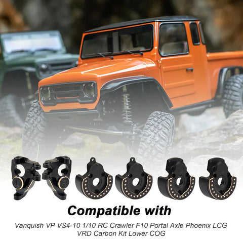 RC crawler with Brass Front And Rear Portal Cover Steering Knuckle Counterweights For Vanquish VS4 10 1 10 F10 Portal Axle