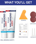Two Pack Wall Patch Kit With Mending Agent And Spackle, Comes With 100g Patches, Nozzle Extenders, Scrapers And Sandpaper
