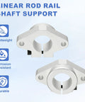 Beefy Aluminum Linear Rod Rail Support For 25mm ID Shafts Heavy Duty Mounting Bracket For Smooth High Speed Motion In 3D Printers And Robotic Systems Clamping Guide For Precise Linear Axis Alignment Pack Of 2, front and angled view