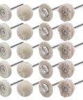 Kickass 20 Pack Wool Felt Buffing Wheels For Dremel Rotary Tools 25Mm Diameter assorted shapes for polishing metal and wood.
