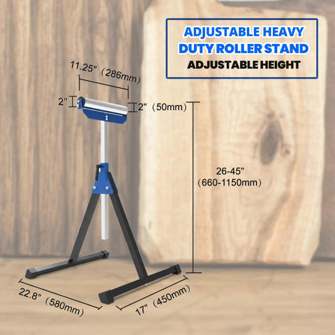 Folding Beefy Roller Stand Heavy Duty Steel Support With 60Kg Load Capacity Portable Infeed Outfeed Roller for workshop