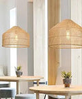 Farmhouse Wicker Rattan Pendant Light 1 Light Hanging Fixture for Kitchen Island, Dining Room, Entryway and Hallway, Natural Basket Weave
