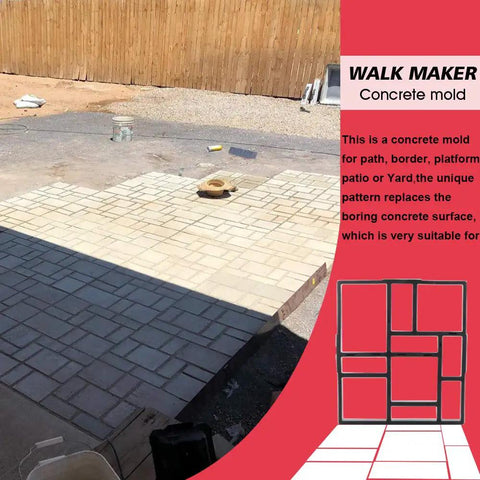 Walk Path Maker Concrete Molds 10 Grid Reusable Stepping Stone Paver For Garden Yard Patio DIY Pathway Easy To Use 17.5 By 15.5 By 1.5 Inch Mold For Outdoor Use Durable visible on finished pathway