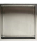 16 By 16 Inch Square Brushed Stainless Steel Bath Shower Niche Ready To Mount Fully Finished No Tile Work Clutter Free Leak Proof Recessed Bathroom Storage Shelf For Modern Showers