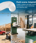 2.5 Inch Clear PVC Dust Collection Hose 20 Foot Long Flexible Tube with Carbon Steel Wire in industrial and workshop settings
