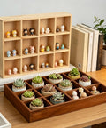 All Natural Wood Sorting Tray With Multi Grid Compartments For Jewelry Beads Craft Supplies Game Pieces And Small Parts Desktop Organizer In Brown