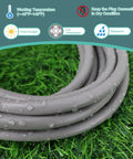 8 Ft Outdoor Extension Cord 12/3 SJTW Heavy Duty Gray Cable With 3 Prong Grounded Plug For Lawn Garden And Home Appliances, waterproof