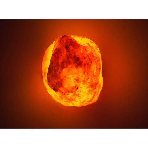 Glowing Himalayan Salt Lamp 10 To 12 Inches Tall 11 To 15 Pounds Handcrafted Wooden Base Natural Pink Salt Rock Night Light