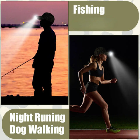 Rechargeable LED Baseball Cap With USB Cable And Battery, Five LED Lights Built In, All Day Battery, used for fishing and jogging