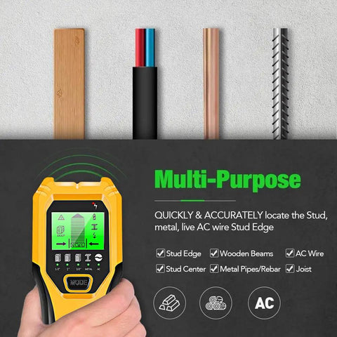 Pro Grade 5 In 1 Stud Finder Wall Scanner With Digital Hd Lcd Display And Clear Audio Alarm Dead Nuts Detection For Wood Studs Metal Pipes Live Ac Wires Rebar And Support Beams Rock Solid Performance For Every Renovation Task