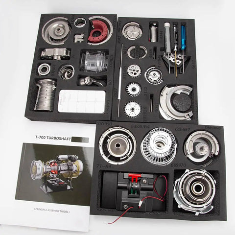 Quarter Scale Turboshaft Engine Model Kit with 470+ Parts, Aluminum Alloy, and Stainless Steel Components