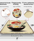 Funny Vintage Ramen Bowl Metal Sign Wall Art 8x12 Inches Tin Sign With Pre Drilled Holes Showing Detailed Measurements and Features