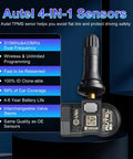 4 Pack TPMS Sensor MX Sensor 2 In 1 Dual Frequency 315MHz 433MHz Press In OE Level Programmable Tire Pressure Sensor With Rubber Valve Stem For TS508 TS408 TS608 MS906PRO TS, black