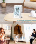 Indoor Outdoor Wireless Weather Station With 330 Foot Range No Fuss Digital Hygrometer Thermometer Battery Powered Temperature Gauge Humidity Monitor Clock And Backlight Inside Outside Readings On A Big Four Inch Display in indoor settings