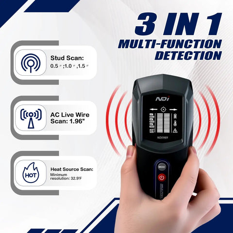 Heavy Duty Multi Function Stud Finder And AC Live Wire Detector Precision Depth Reader For Drywall Heat Sensors And Wooden Beams That Truly Nails It Zero Mess Guaranteed For Weekend Warriors