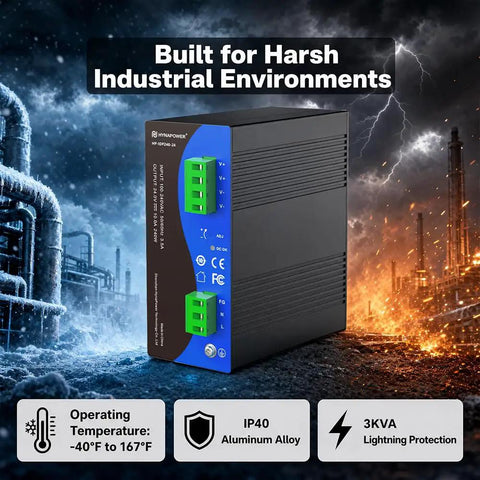 Heavy Duty 24V Dc 240W Din Rail Power Supply Switching Converter, IP40 aluminum case for industrial automation.