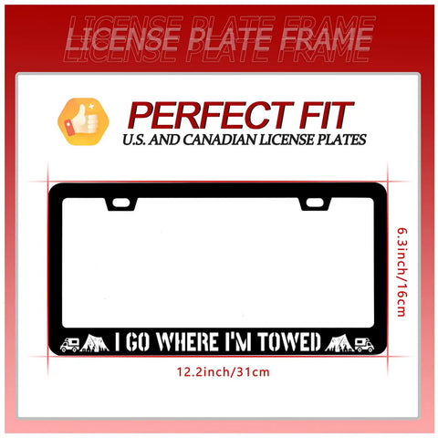 Stainless Steel License Plate Frame 12x6 Inches With Screws, Durable Camping Style Road-Trip Ready Plate Holder, Noise-Reducing Shield