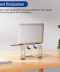 Aluminum Laptop Stand With 6 Inch Elevation, Ergonomic Detachable Notebook Riser for 10 to 15.6 Inch Laptops showing heat dissipation.