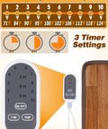 Under Desk Heated Floor Mat With 10 Temperature Levels And 3 Timers, 110V Electric Cozy Foot Warmer Pad control settings