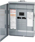 Go To Homeline 100 Amp Outdoor Main Breaker Box With Plug On Neutral 8 Space 16 Circuit Load Center 120 240 VAC UL Listed NEMA 3R Open View
