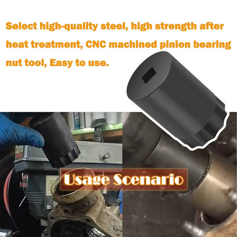 60mm differential pinion lock nut tool for Honda ATV TRX300/TRX250/TRX350; CNC machined steel, black.