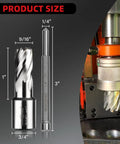 Heavy Duty M2 High Speed Steel Annular Cutter 9 By 16 Inch With 1 Inch Cut Depth And Weldon Shank for precise metal drilling.