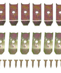 Heavy Duty Table Leaf Leveler Locks With 12 Carbon Steel Screws And Grip Tight Dowel Pin Latches For Extension Tables Cabinet Hardware, pack of clamps and screws.