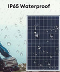 80W Solar Panel Kit With 60A Charge Controller Dual Chip Design Two 40W Monocrystalline Panels For RV Boat Or Home Off Grid Power System Plug And Play Easy Install And Reliable High Efficiency Charging For Anywhere in rainy outdoor setting showing water droplets on panel surface
