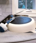 Heavy Duty Sink And Dish Scrub Brush With Safe Bristles, Perfect For Pots And Pans, next to dirty cookware.