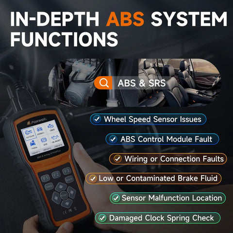 NT630 Plus OBD2 Scanner With ABS And SRS Bi Directional Diagnostic Tool for in-depth ABS system functions display.