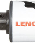 Lenox hole saw with arbor, 1-3/4 in diameter, side view with serrated teeth