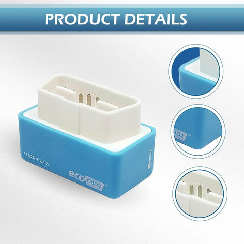 Two Pack OBD2 Fuel Saver Upgrade Plug And Plate For Diesel Vehicles, Boosts Power And Fuel Efficiency, Blue Color, Front View