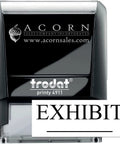 No Sweat Self Inking Exhibit Stamp With Crisp Black Ink Effortless Press Print Action For Law Clerks showing clear 'EXHIBIT' print
