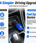Fuel Saver 2 Pack for Cars and Trucks 2026 Upgrade Fuel Sync Device plugged into car 12V socket for fuel efficiency.