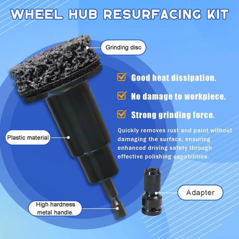 Wheel Hub Cleaning Tool And 5 Head Stud Cleaner Kit for brake hubs grime busting and corrosion removal, plastic grinding disc