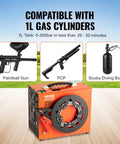 Heavy Duty Portable PCP Air Compressor Pump Crushes Four Thousand Five Hundred PSI with attachments for paintball gun, PCP, and scuba.