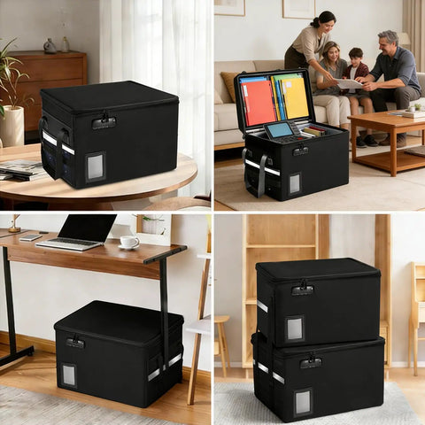 Ultra Durable 6400 Degrees Fahrenheit Fireproof Document Safe Box With Lock Portable File Organizer used in home and office settings