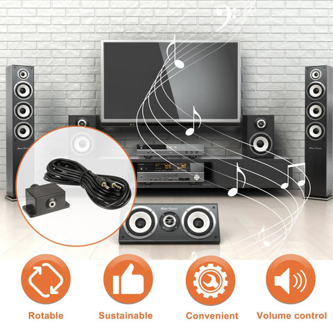 Universal Car Amplifier Level Controller With 3.5mm Cable Sub Amp Gain Knob in home theater audio setup