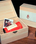 Wooden gift box with Retro Bronze Box Hinges And Latch Kit with screws for jewelry boxes and small cabinets DIY craft set