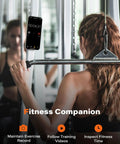 Female using MagSafe Gym Phone Mount With 17 N54 Strong Magnets Adjustable Strap 3 In 1 Phone Holder For Gym Equipment.