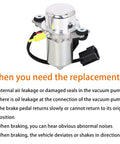 Brake booster vacuum pump by Amazon; chrome top, silver body, yellow connector (front view)